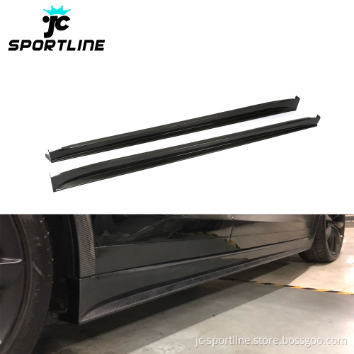 Carbon Fiber Car Side Skirts Compatible with Tesla Model X P90 75D P100 (2016-2018)